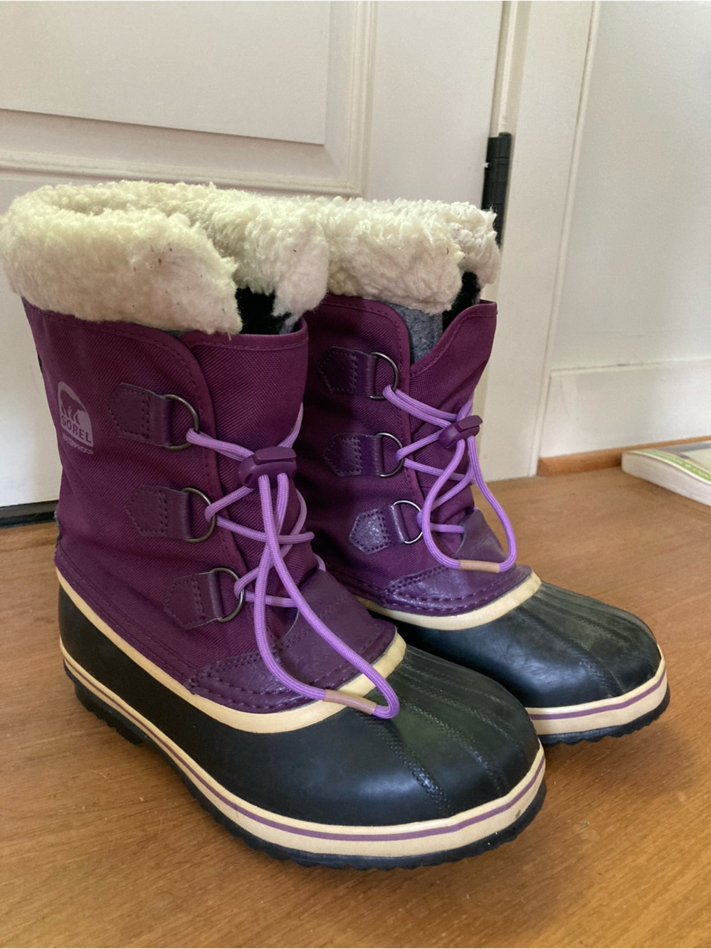 Sorel Purple Waterproof Winter Boots with Faux Fur Trim